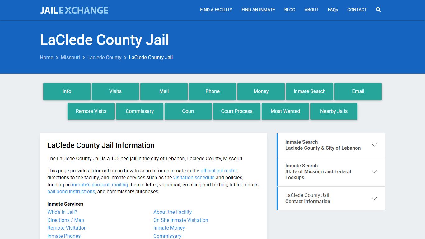 LaClede County Jail, MO Inmate Search, Information